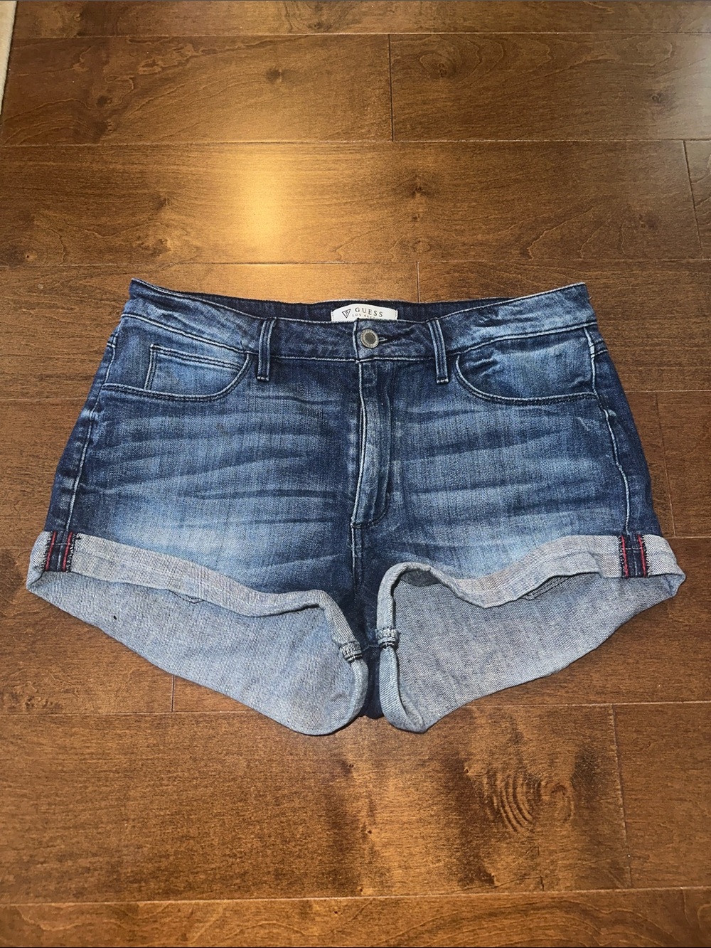 Guess Denim Rolled Hem Blue Jean Shorts Size 30